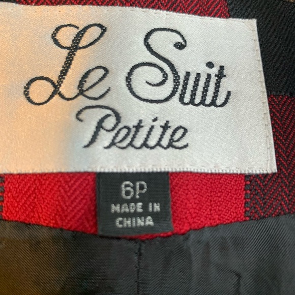 LeSuit petite Red plaid jacket poly/rayon blend size 6P - Picture 4 of 6